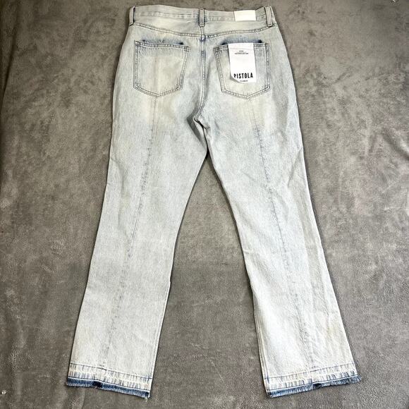 Pistola Revolve Alexa Jeans Women's 31 High Rise Flare Raw Split Hem NWT - Picture 5 of 14